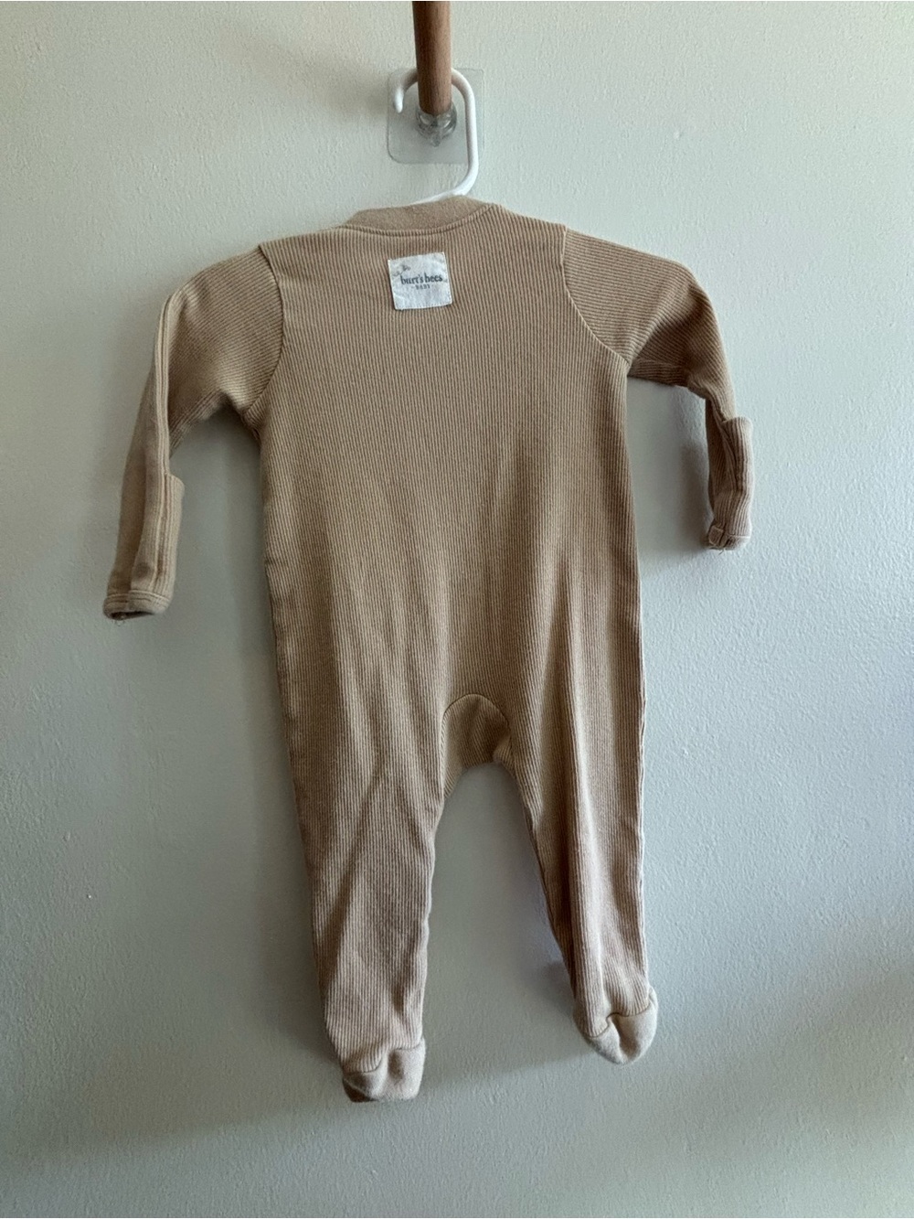 Burt's Bees Tan Ribbed Footed One-Piece